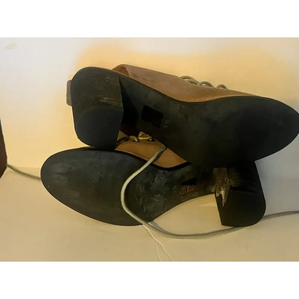 Jeffrey Campbell x Anthropologie Cors3 •9.5•Suede Peep Toe Lace-up Ankle Bootie